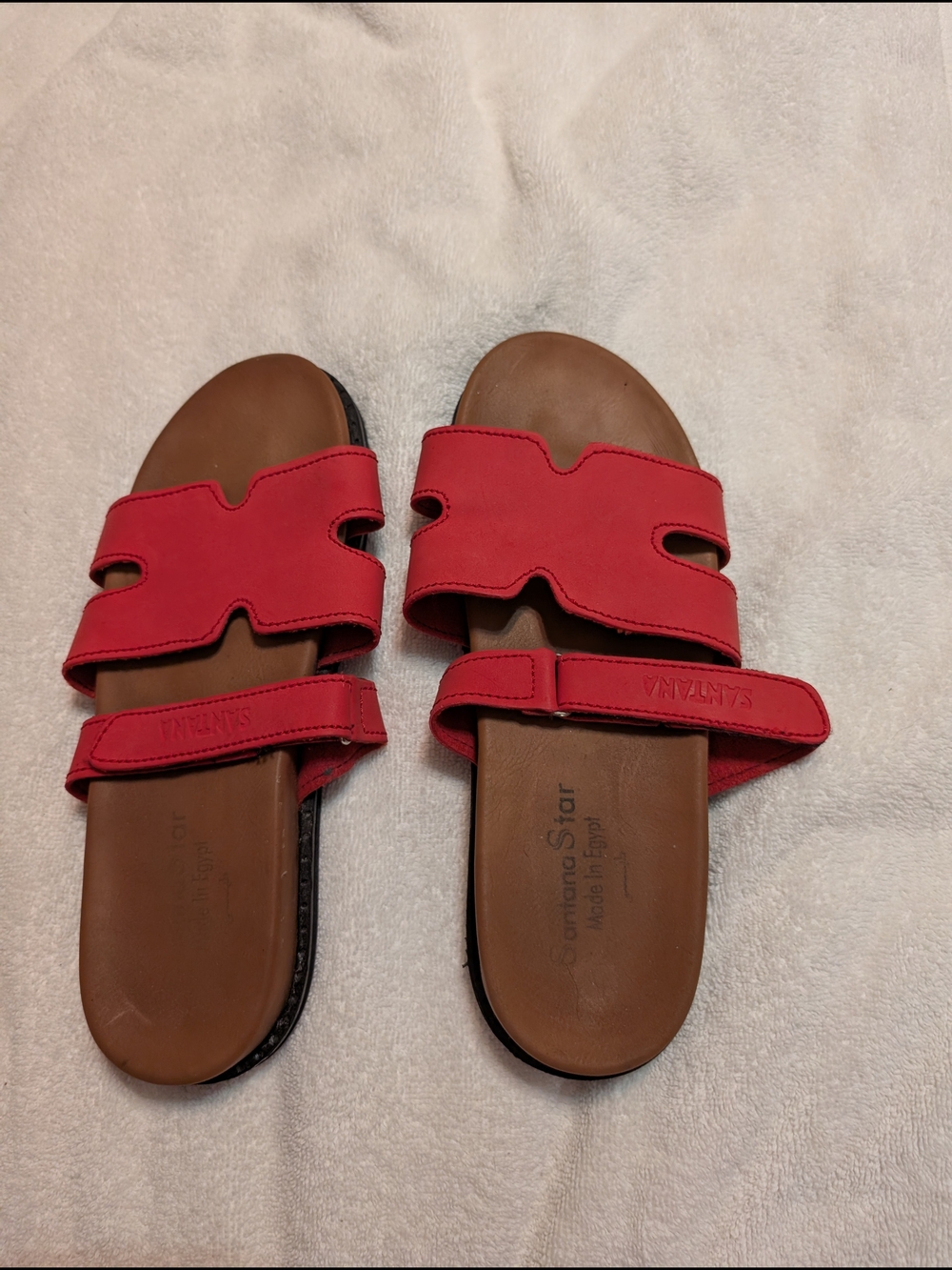 Santana Star (Made in Egypt) Red Slide Sandals for Women